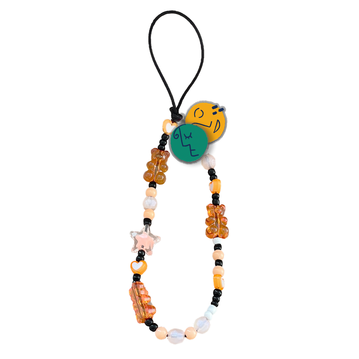 Beaded Strap with Acrylic Charm - Silent Art