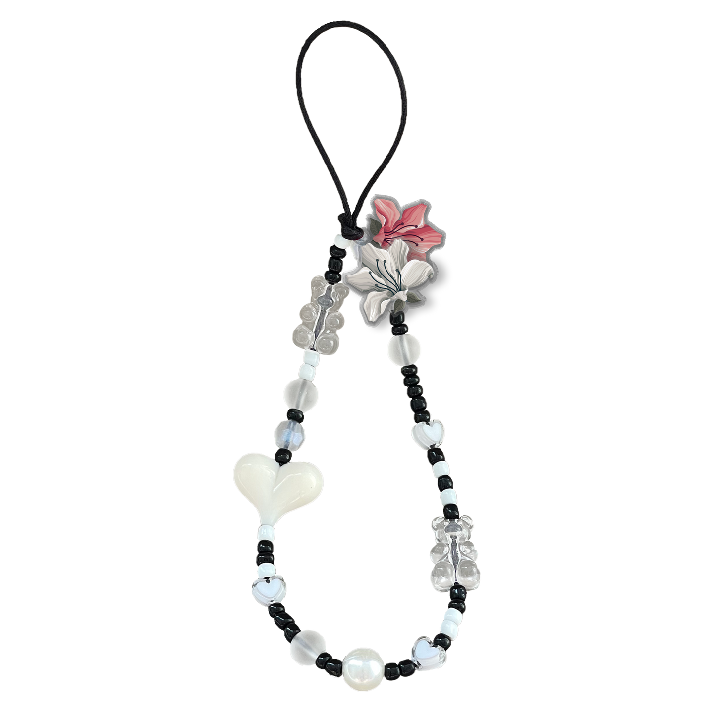 Beaded Strap with Acrylic Charm - Valerie