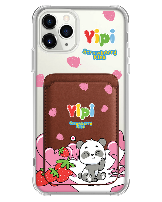 iPhone Magnetic Wallet Case - Yipi Strawberry Kiss