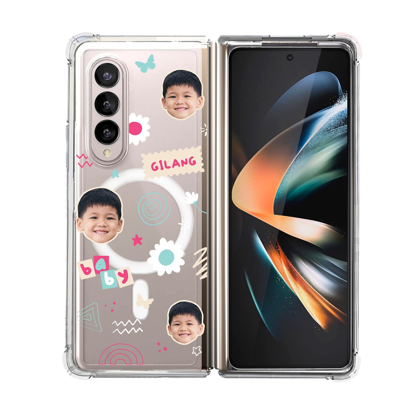 Android Flip / Fold Rearguard Hybrid - Face Grid Abstract
