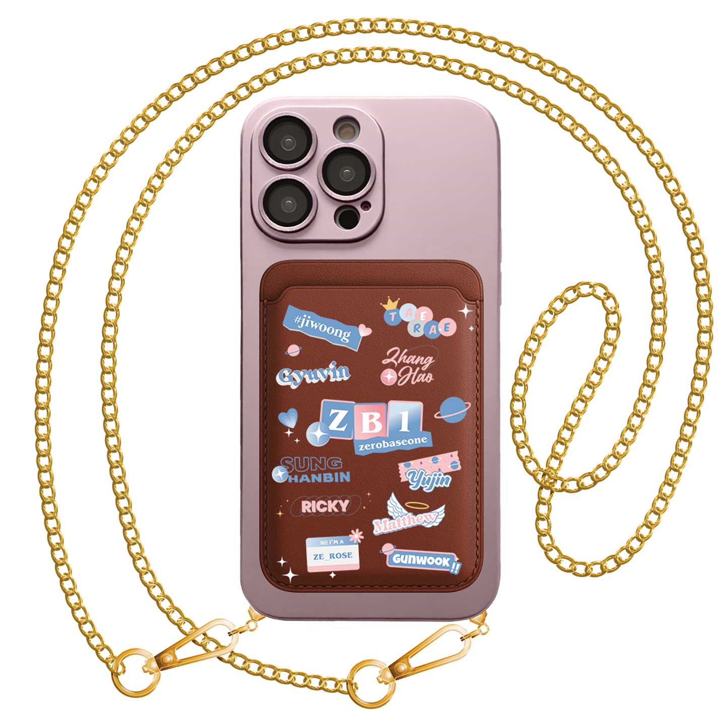 iPhone Magnetic Wallet Silicone Case - Zerobaseone Sticker Pack
