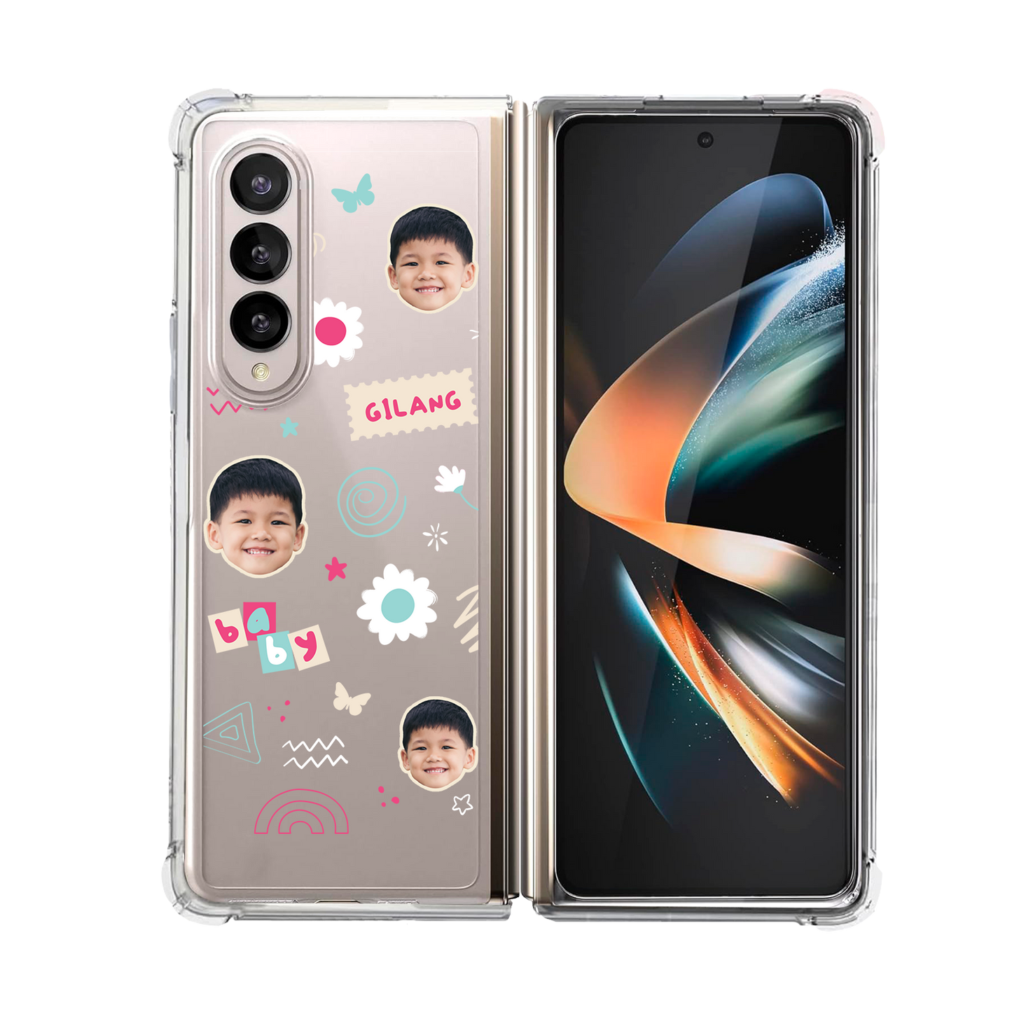 Android Flip / Fold Rearguard Hybrid - Face Grid Abstract
