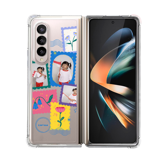 Android Flip / Fold Rearguard Hybrid - Face Grid Floral Stamps