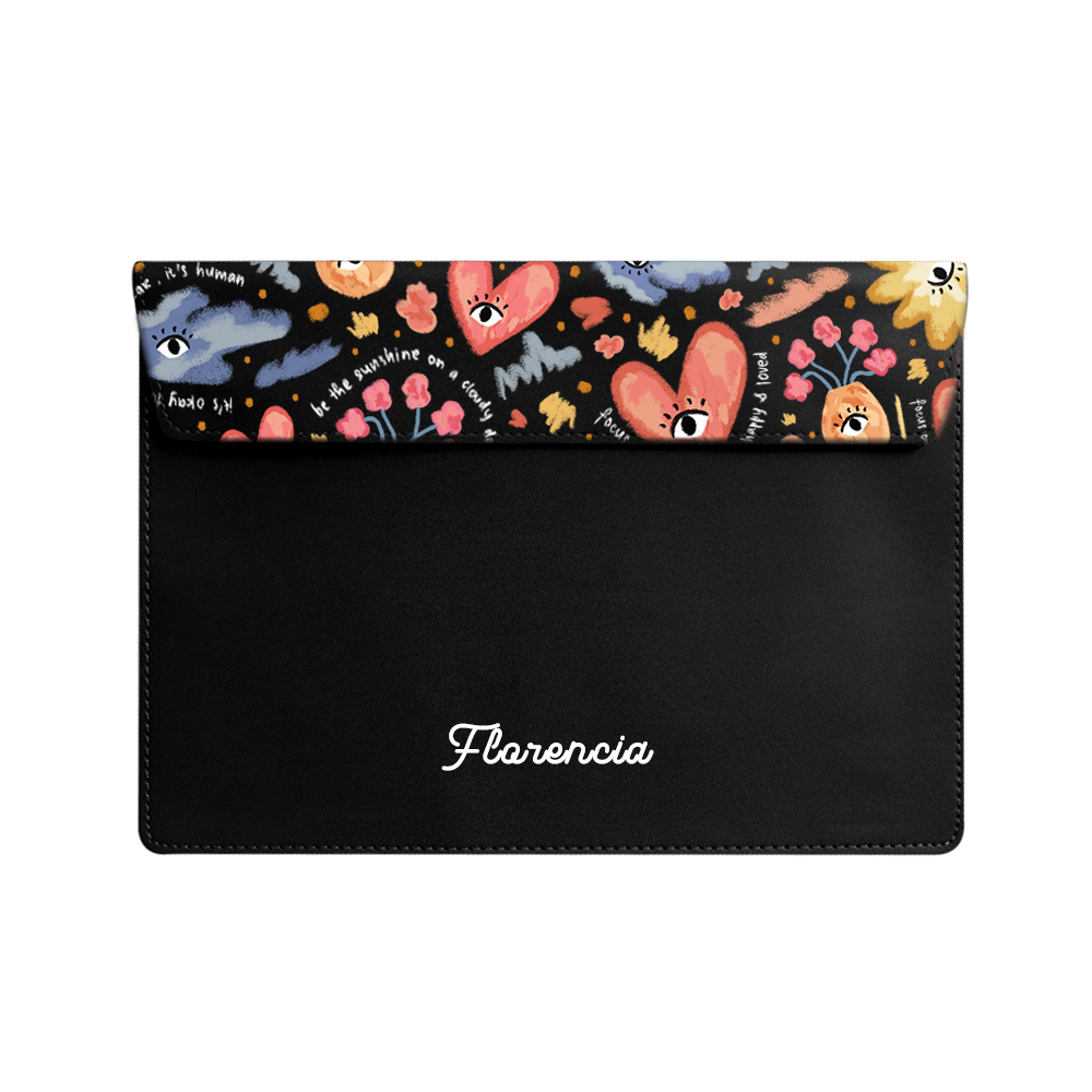 Vegan Leather Sleeve - Abstract Lovers