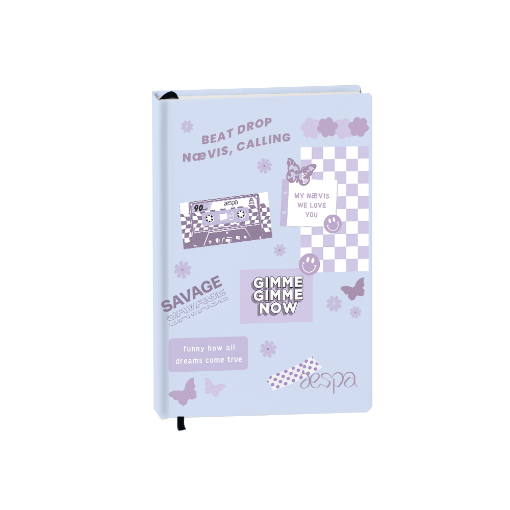 Hardcover Bookpaper Journal - Aespa Sticker (with Elastic Band & Bookmark)
