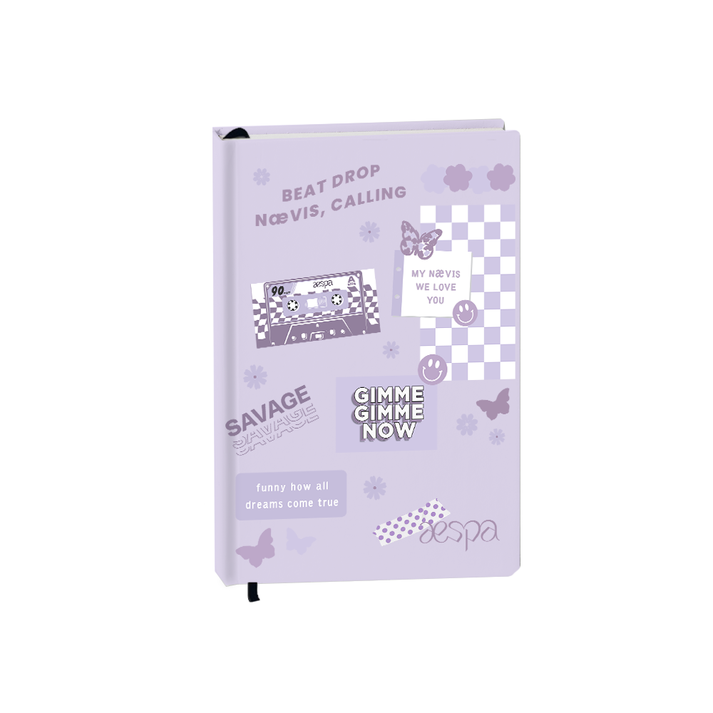 Hardcover Bookpaper Journal - Aespa Sticker (with Elastic Band & Bookmark)
