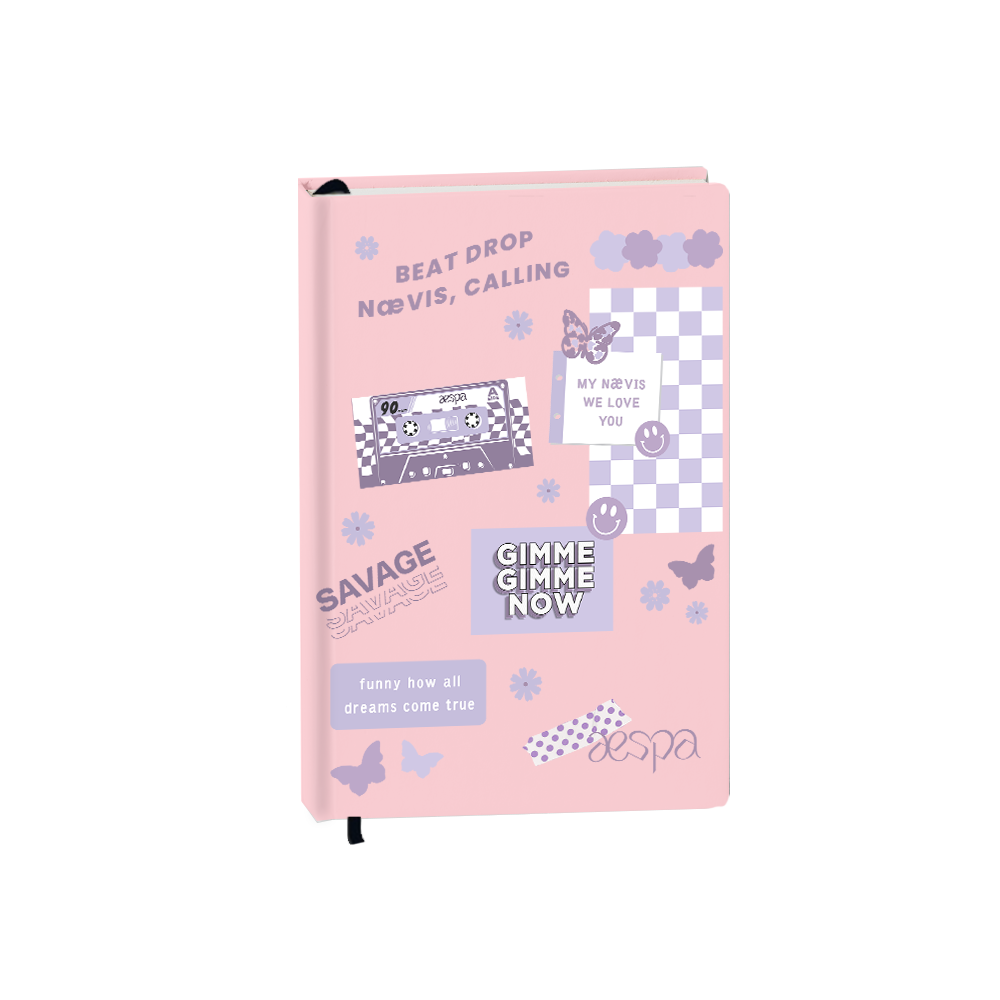 Hardcover Bookpaper Journal - Aespa Sticker (with Elastic Band & Bookmark)