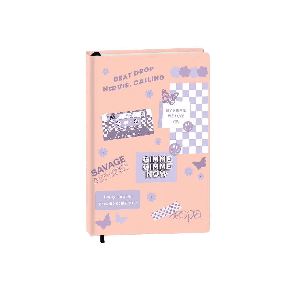 Hardcover Bookpaper Journal - Aespa Sticker (with Elastic Band & Bookmark)