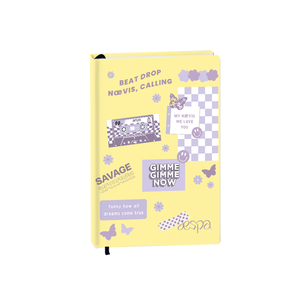 Hardcover Bookpaper Journal - Aespa Sticker (with Elastic Band & Bookmark)