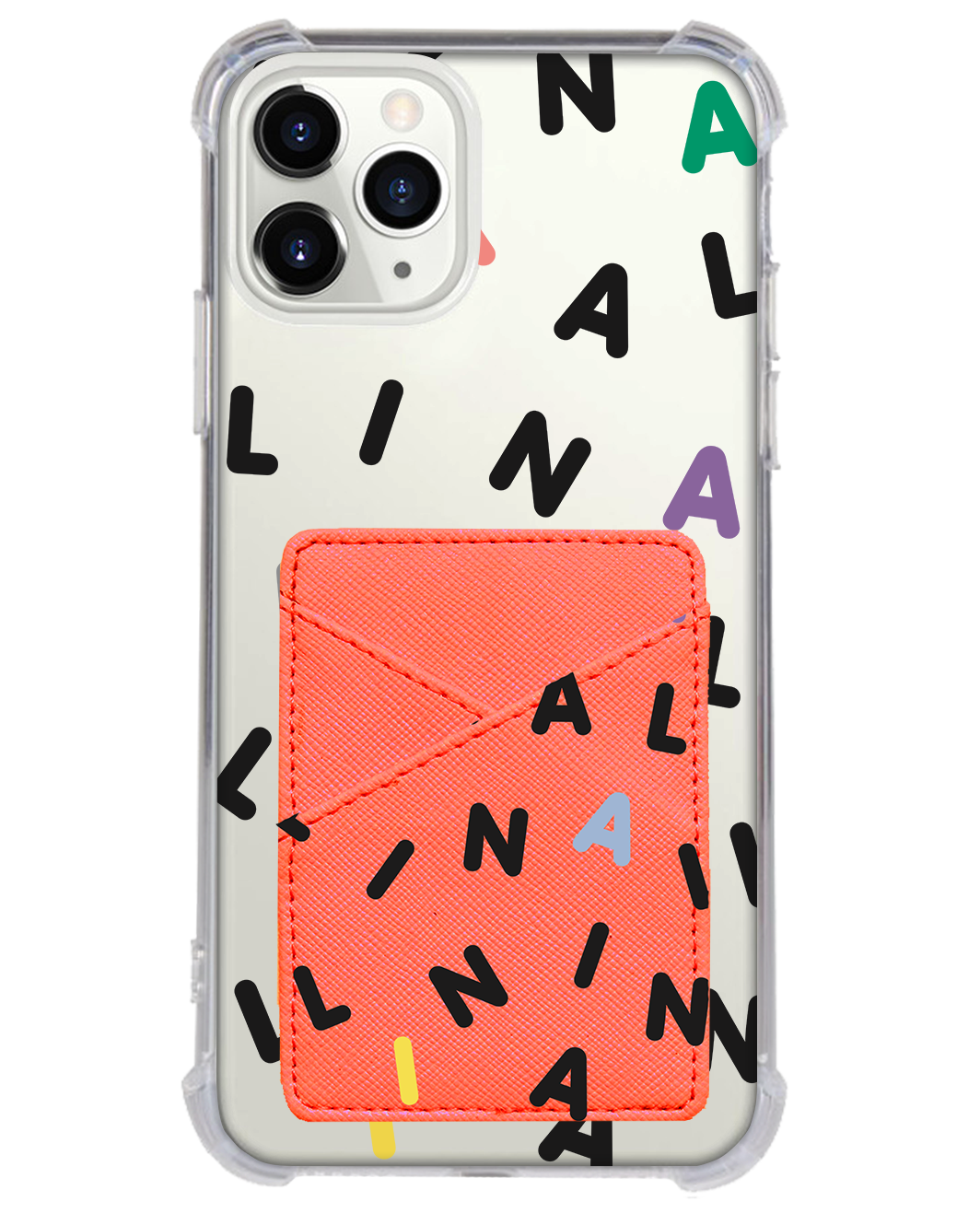 iPhone Phone Wallet Case - CUSTOM Monogram 2.0 Black