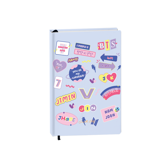 Hardcover Bookpaper Journal - BTS Members (with Elastic Band & Bookmark)