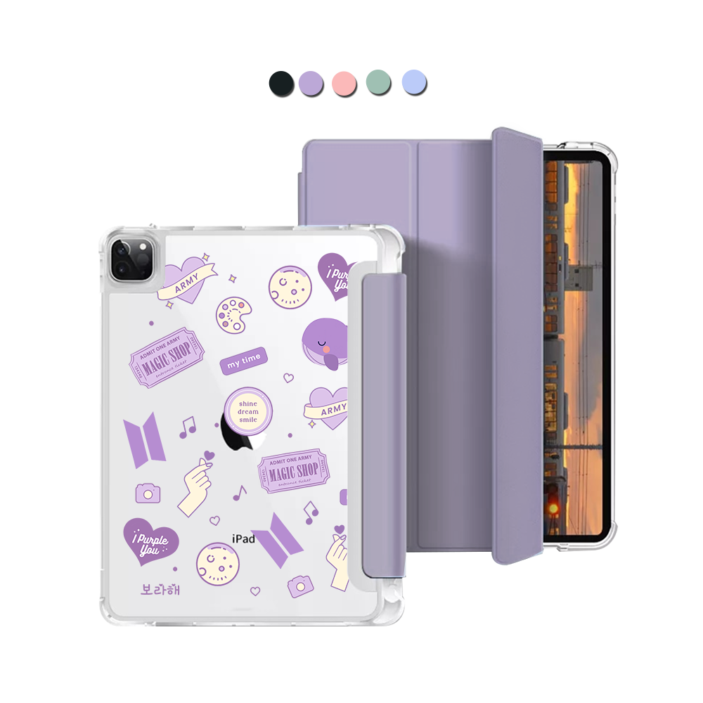 iPad Macaron Flip Cover - BTS Sticker Pack