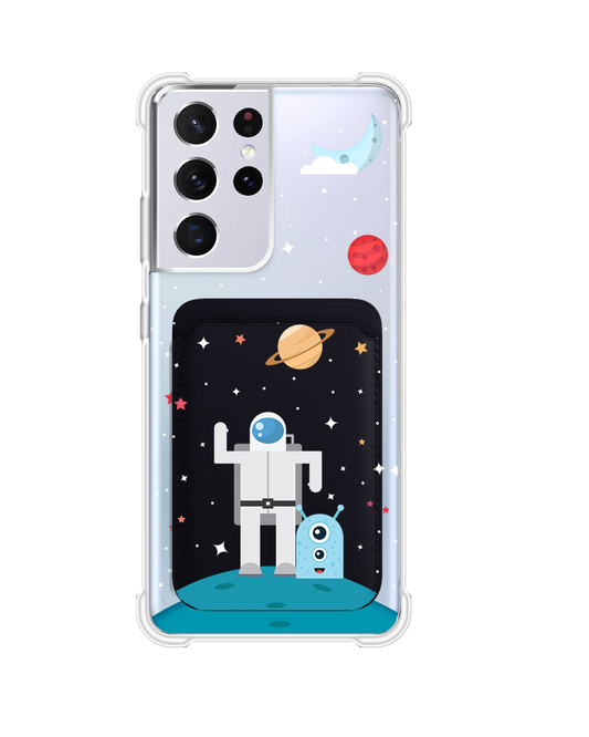 Android Magnetic Wallet Case - Blue Alien