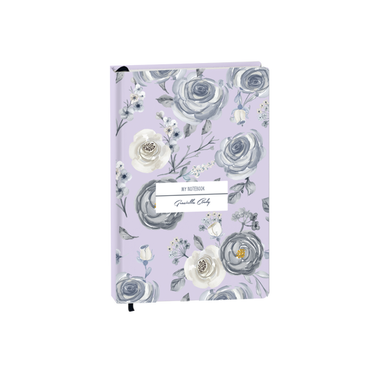 Hardcover Bookpaper Journal - Blue Rose (with Elastic Band & Bookmark)