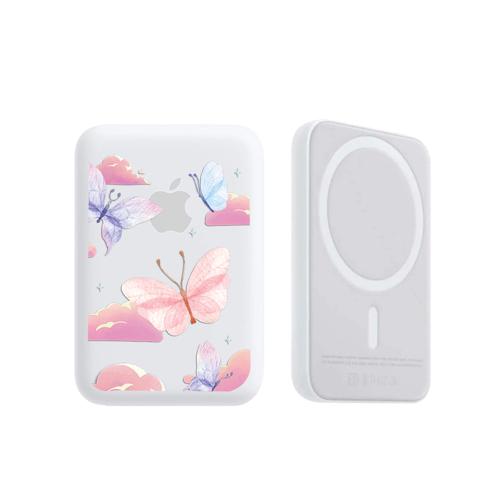 Magnetic Wireless Powerbank - Butterfly & Clouds