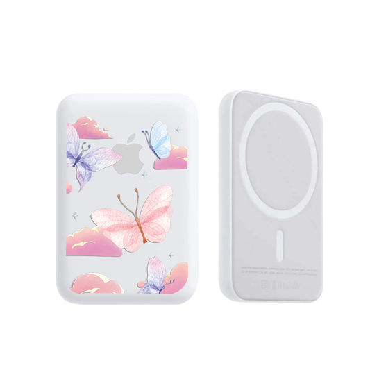 Magnetic Wireless Powerbank - Butterfly & Clouds