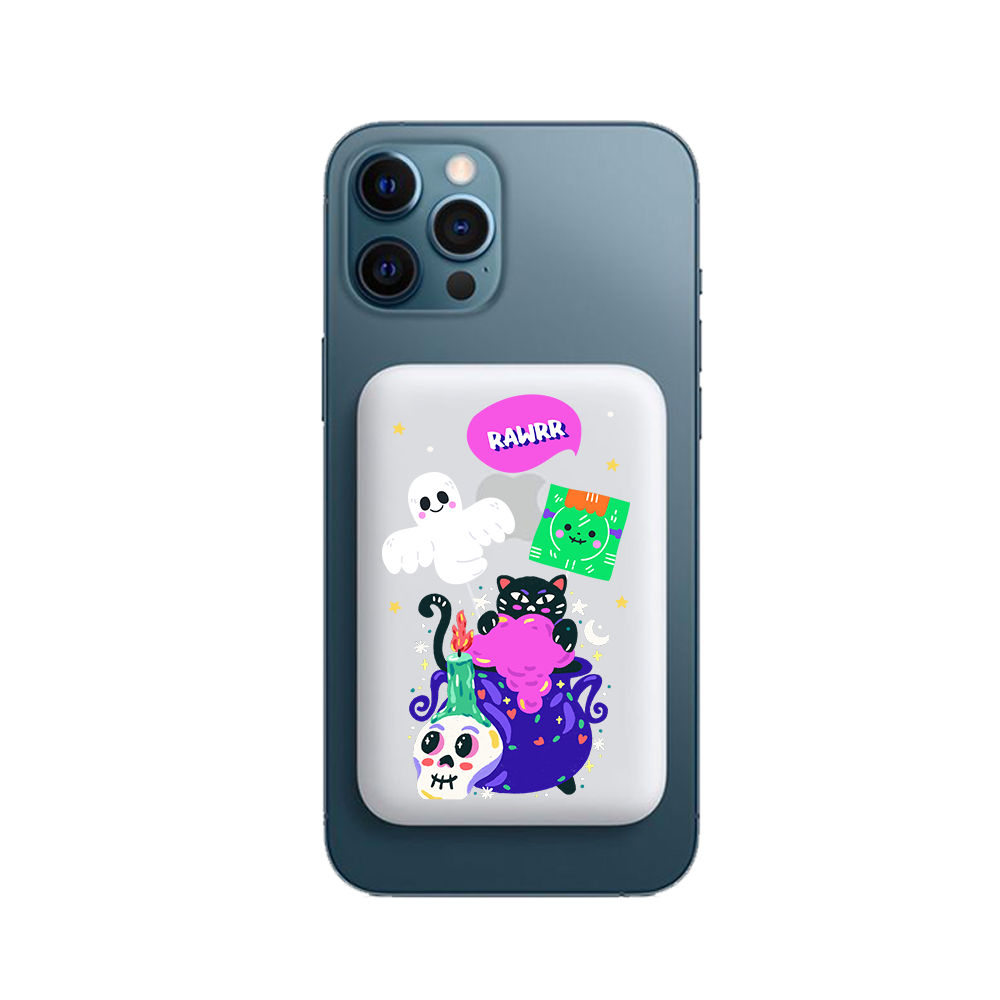 Magnetic Wireless Powerbank - Cat Monster