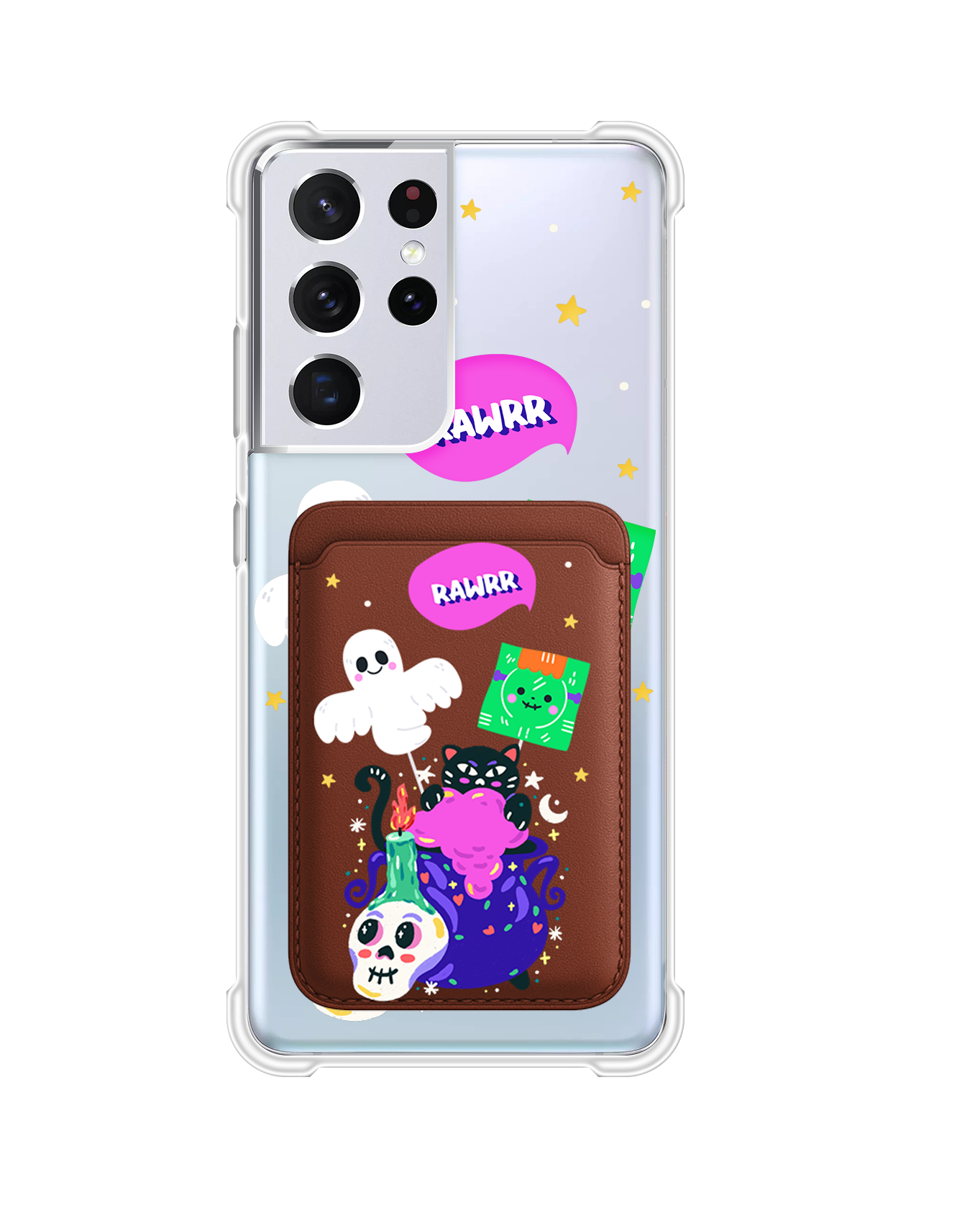 Android Magnetic Wallet Case - Cat Monster