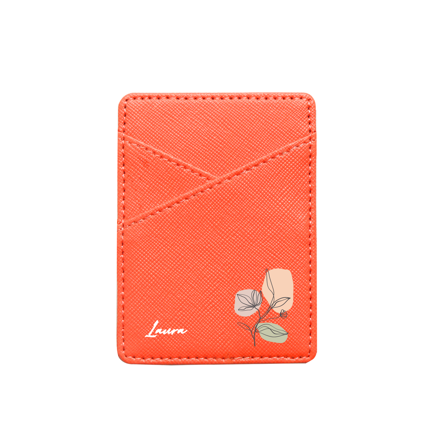 Vegan Leather Pocket Wallet - Sketchy Flower 2.0