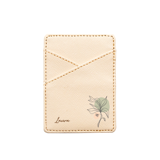 Vegan Leather Pocket Wallet - Sketchy Flower 3.0