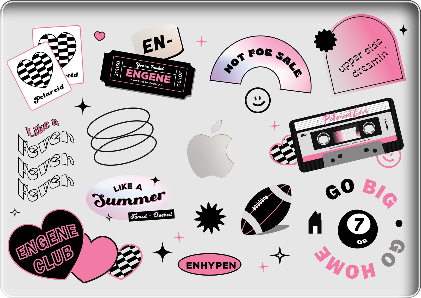 Macbook Snap Case - Enhypen Sticker Pack
