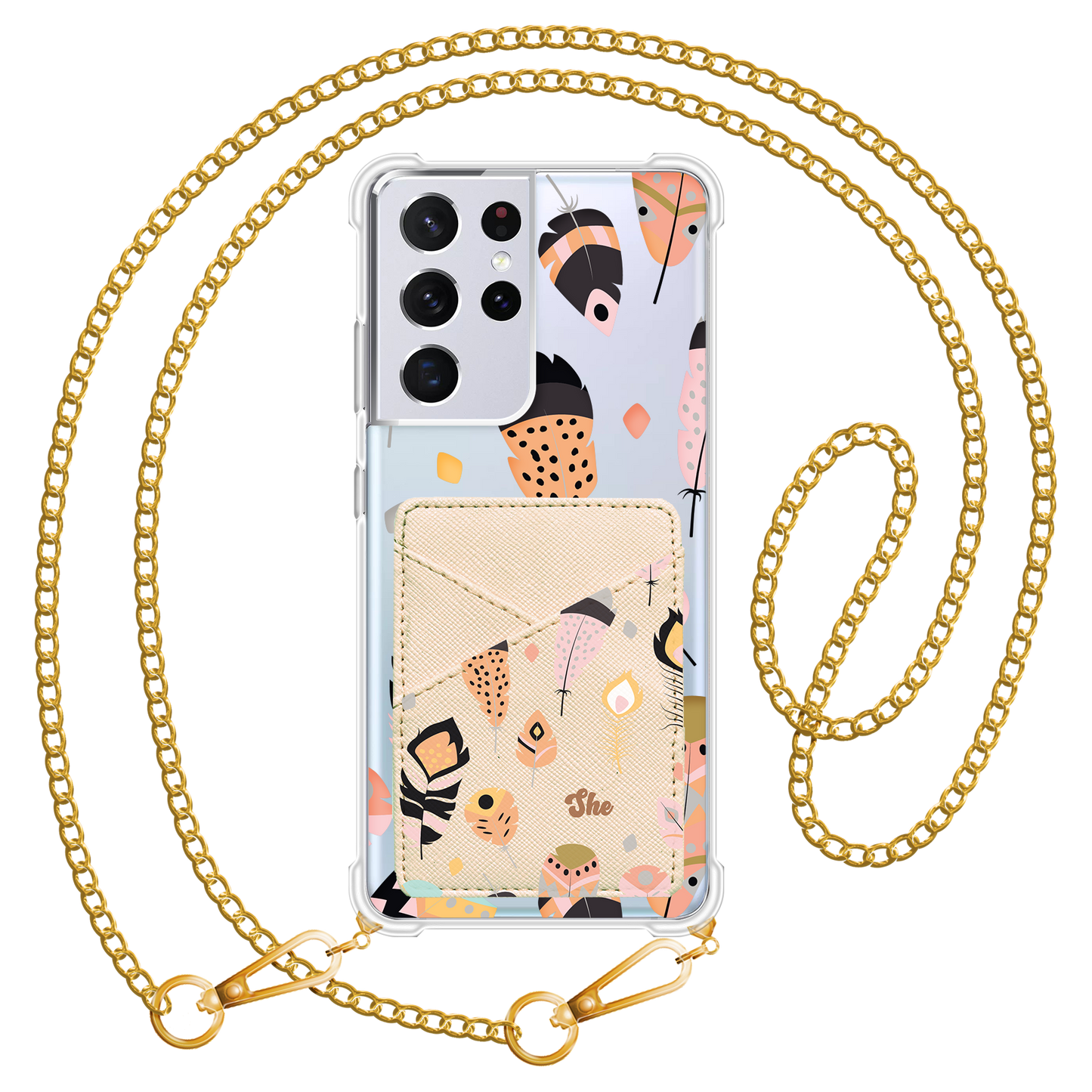 Android Phone Wallet Case - Feathers