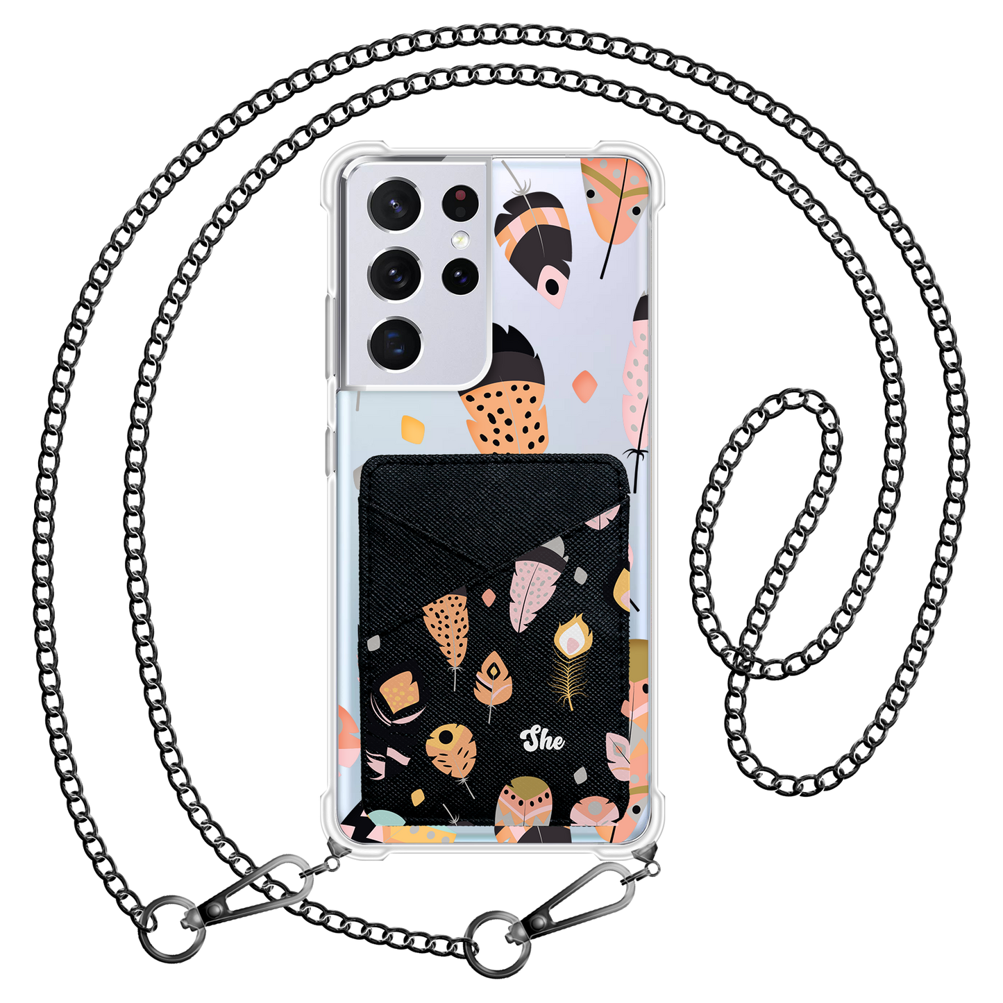 Android Phone Wallet Case - Feathers