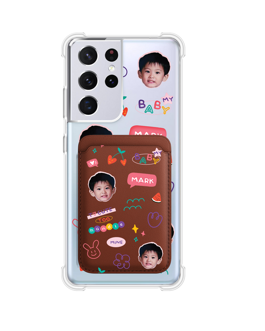 Android Magnetic Wallet Case - Face Grid