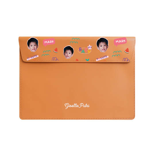 Vegan Leather Sleeve - Face Grid