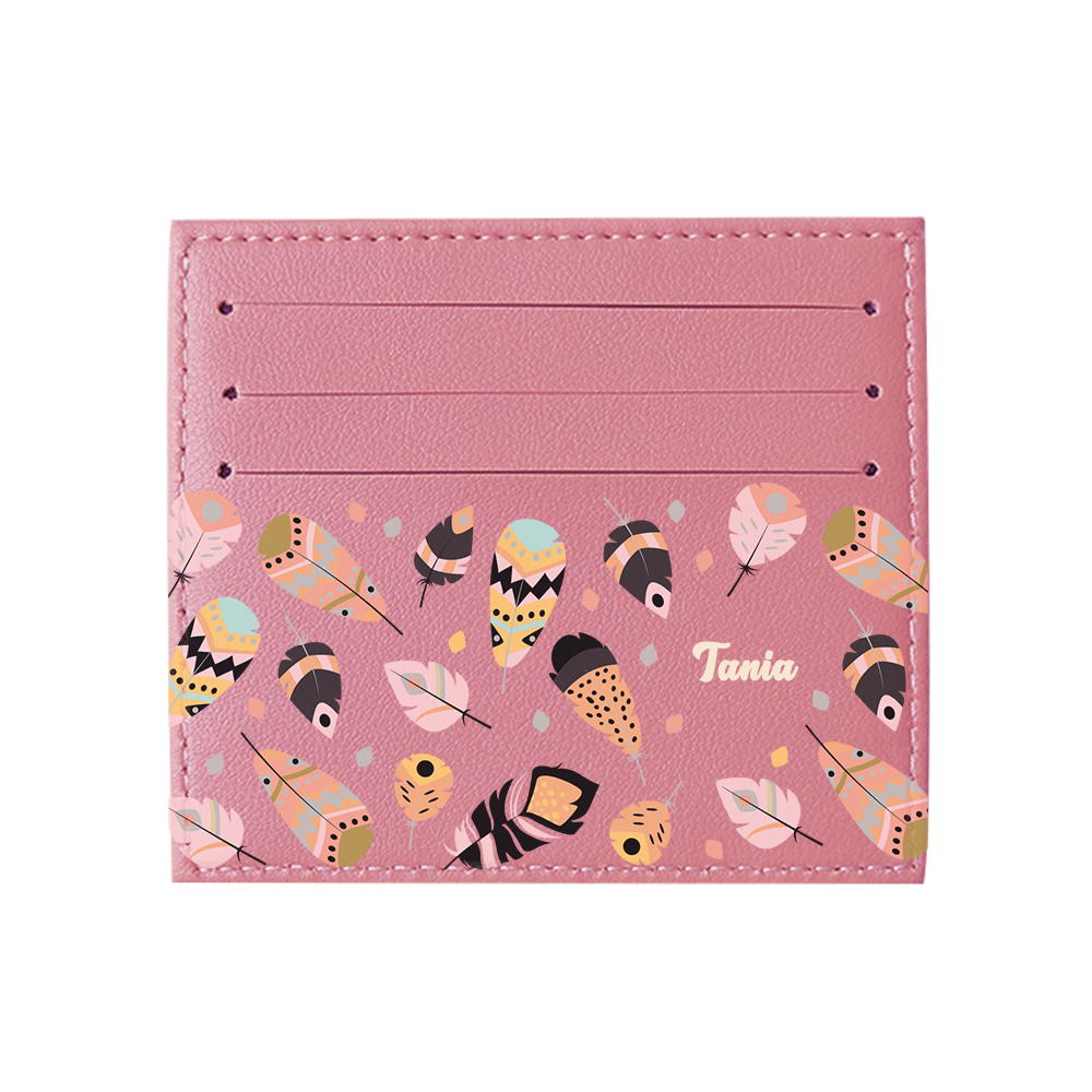 6 Slots Card Holder - Feathers