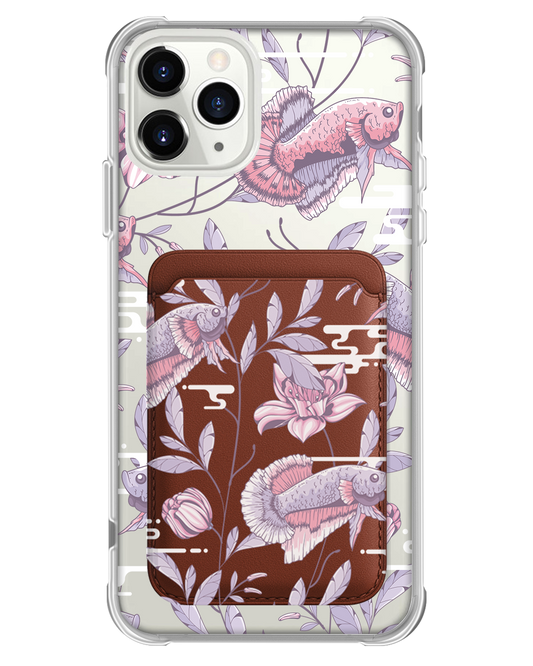iPhone Magnetic Wallet Case - Fish & Floral 1.0
