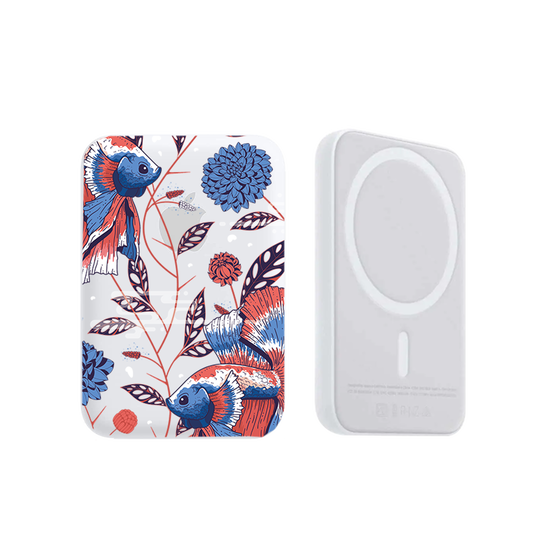 Magnetic Wireless Powerbank - Fish & Floral 2.0