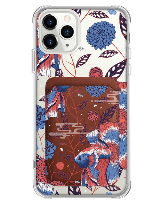 iPhone Magnetic Wallet Case - Fish & Floral 2.0