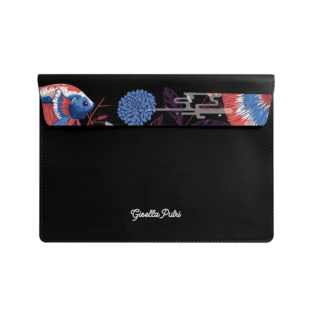 Vegan Leather Sleeve - Fish & Floral 2.0