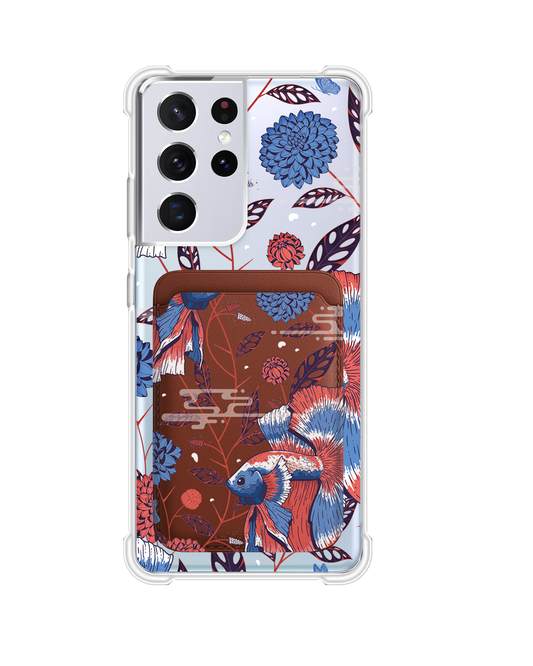 Android Magnetic Wallet Case - Fish & Floral 2.0