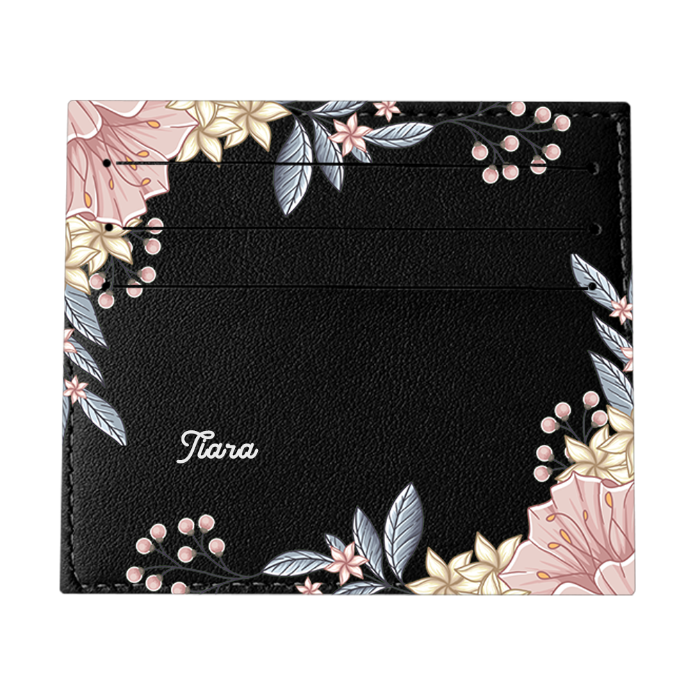 6 Slots Card Holder - Pink Florals