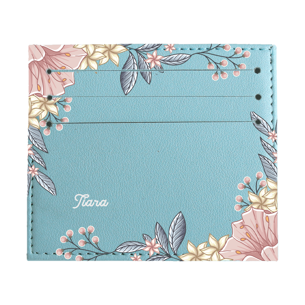 6 Slots Card Holder - Pink Florals