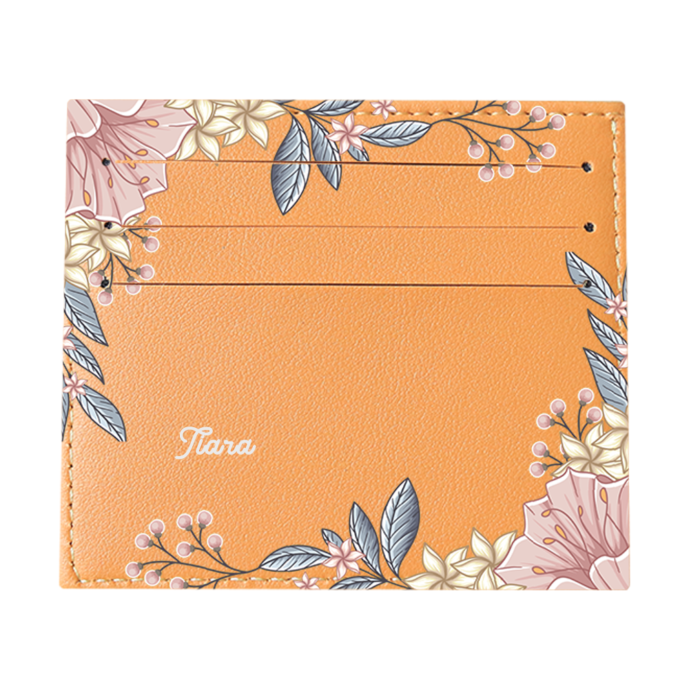 6 Slots Card Holder - Pink Florals