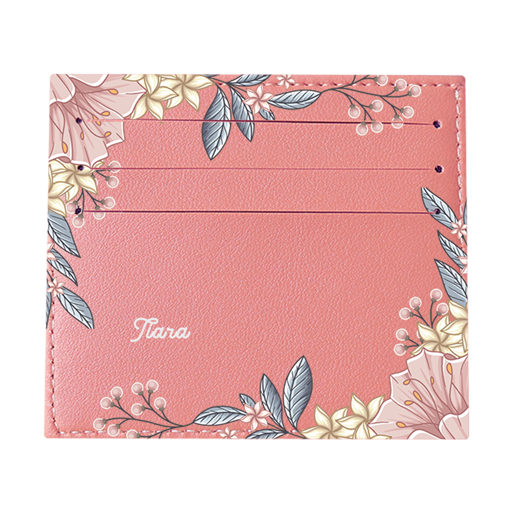 6 Slots Card Holder - Pink Florals