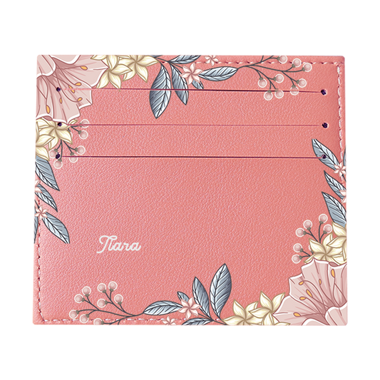 6 Slots Card Holder - Pink Florals