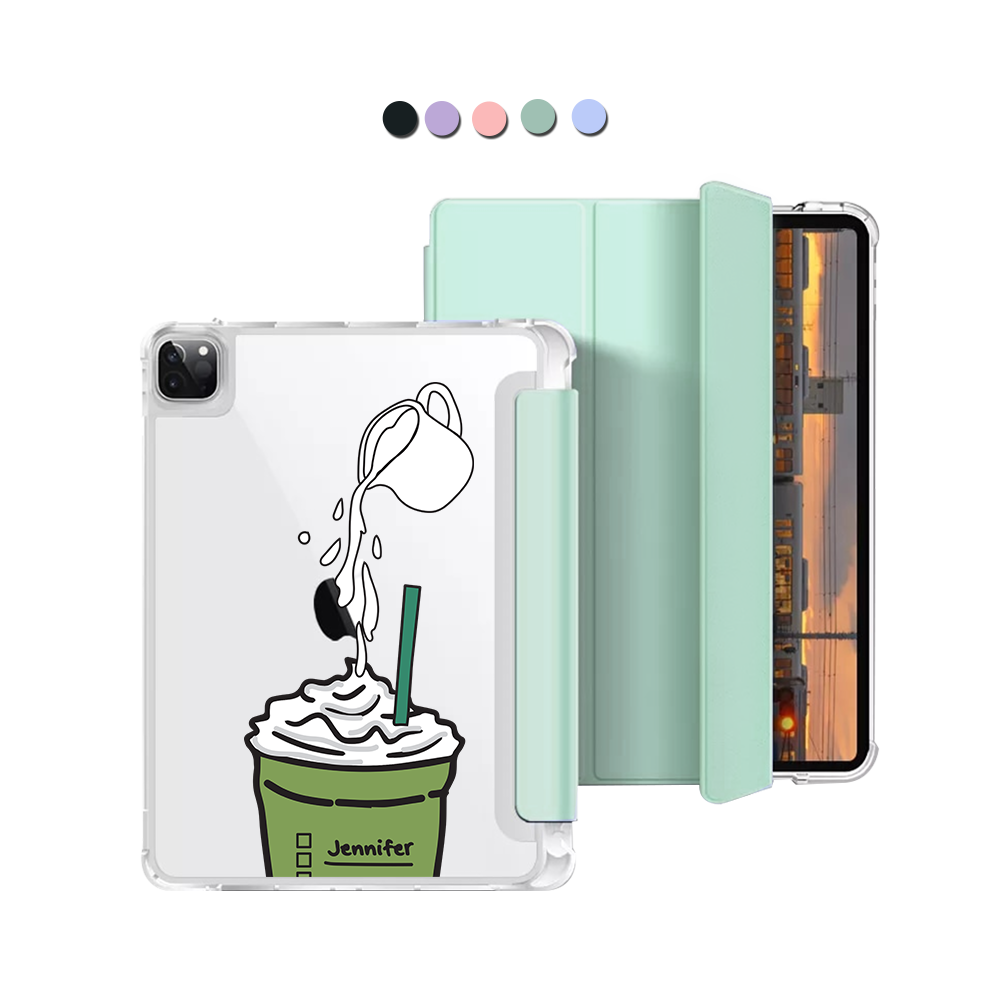 iPad Macaron Flip Cover - Green Tea Matcha Frappe