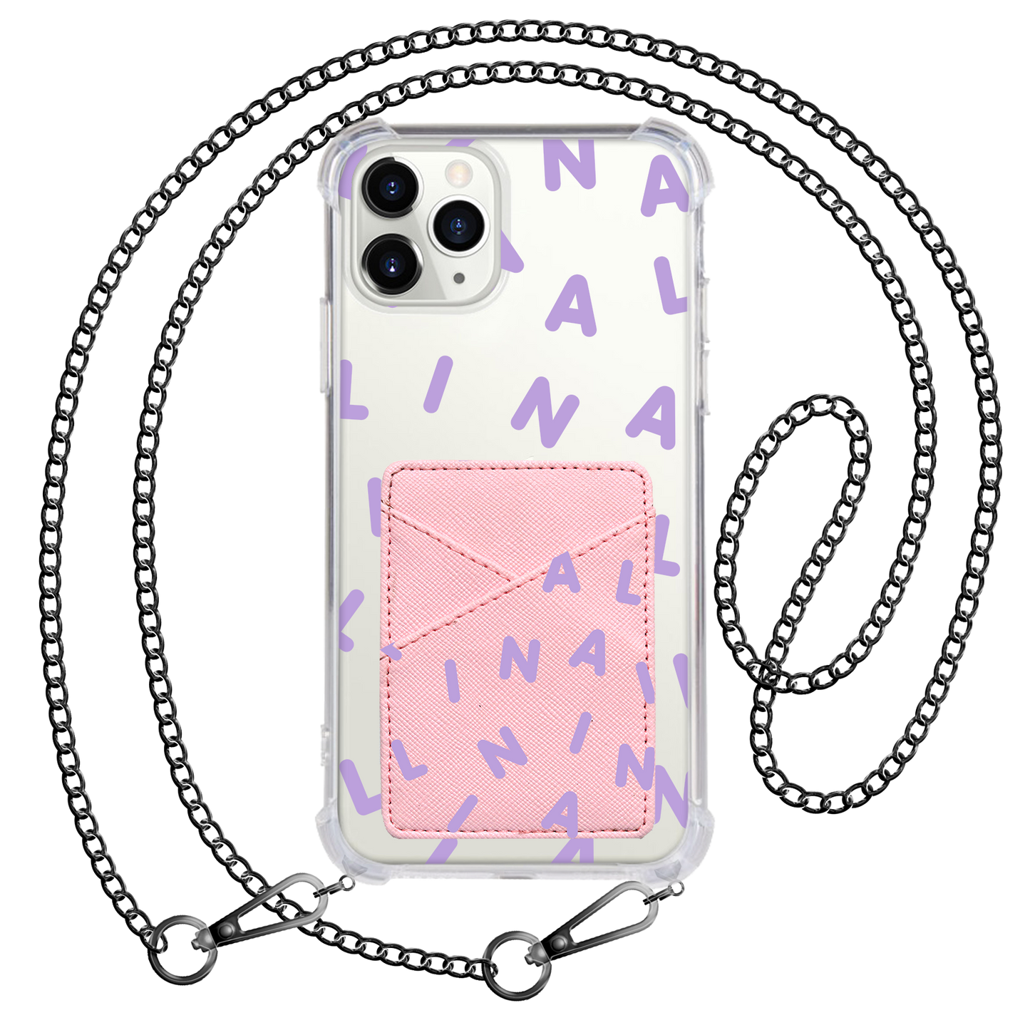 iPhone Phone Wallet Case - CUSTOM Monogram 2.0 Lilac
