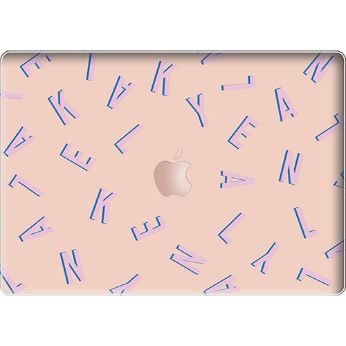 Macbook Snap Case - CUSTOM MONOGRAM Cotton Candy