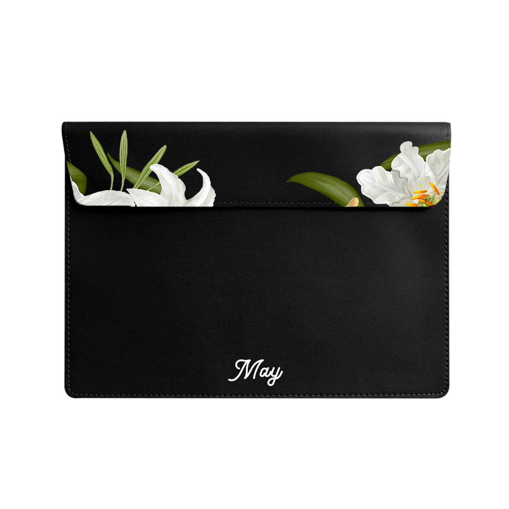 Vegan Leather Sleeve - May Lily of the Valley