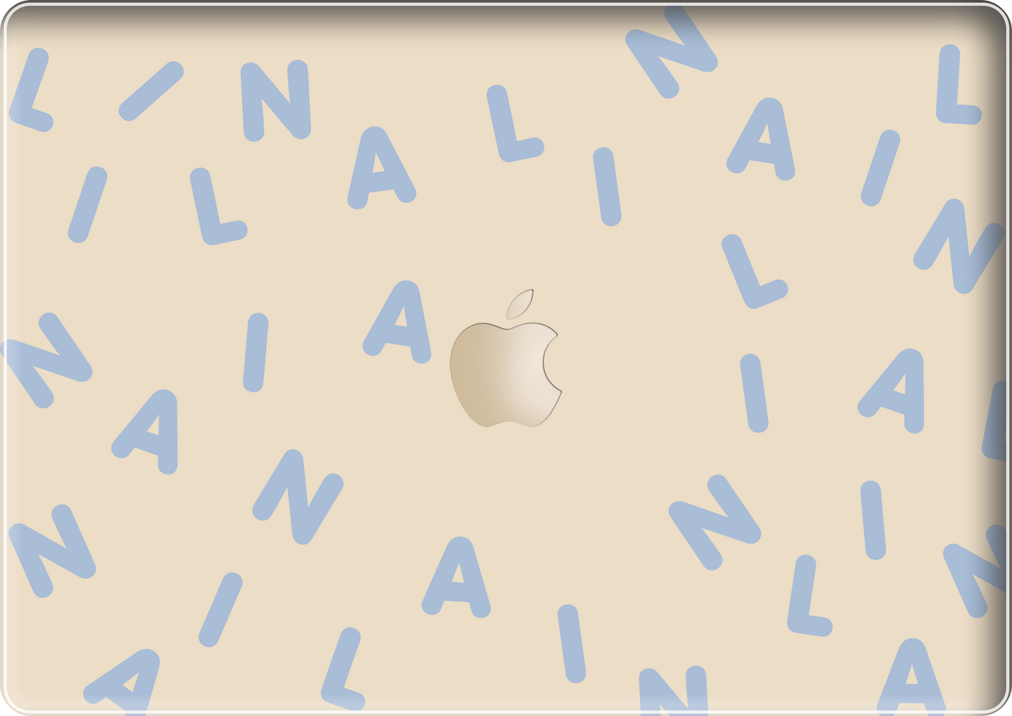 Macbook Snap Case - CUSTOM MONOGRAM 2.0 Pastel Blue