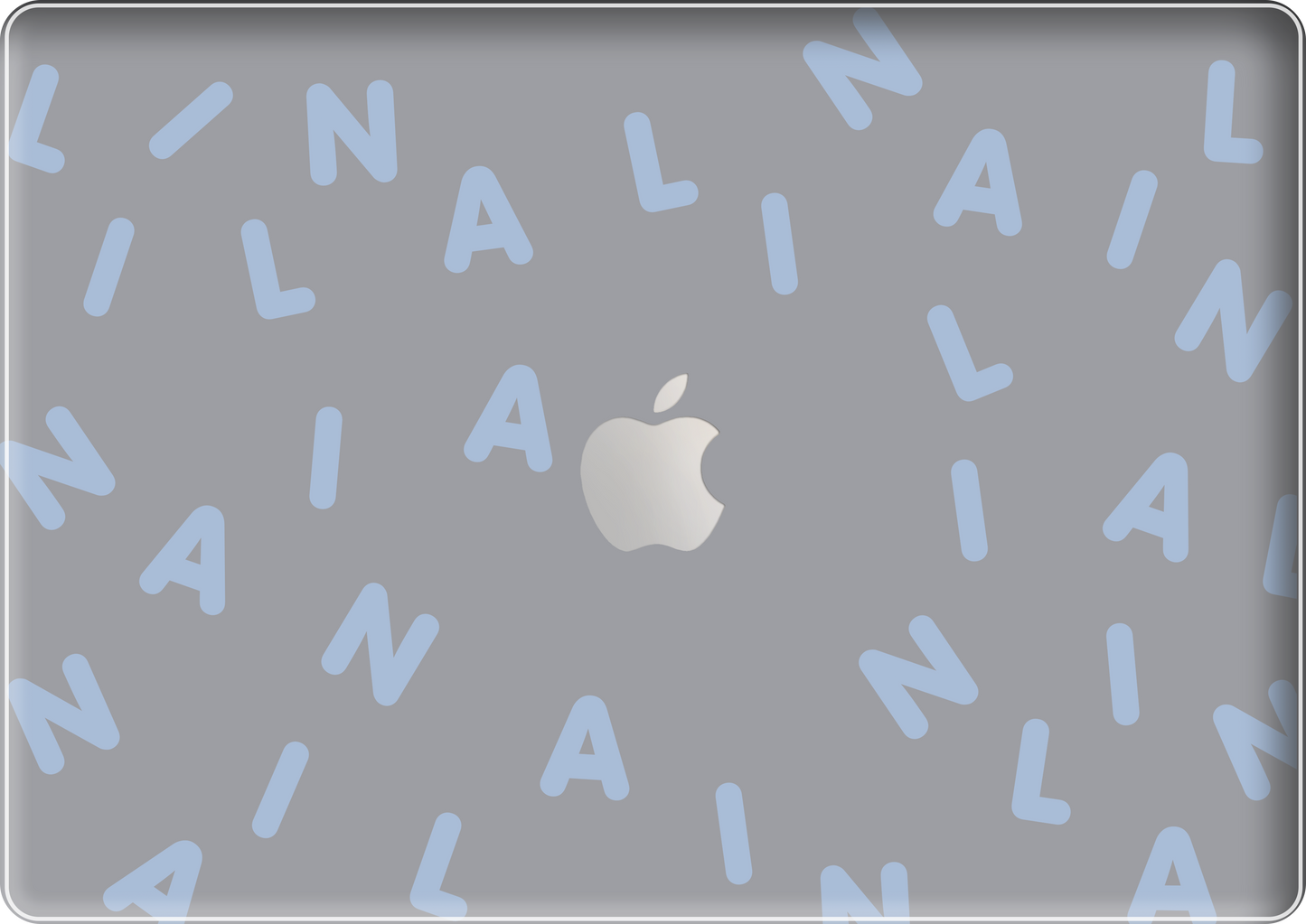 Macbook Snap Case - CUSTOM MONOGRAM 2.0 Pastel Blue