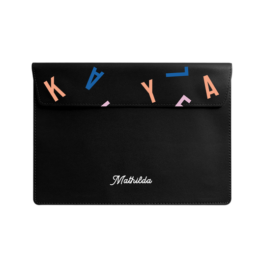 Vegan Leather Sleeve - CUSTOM MONOGRAM 1.0 Rainbow