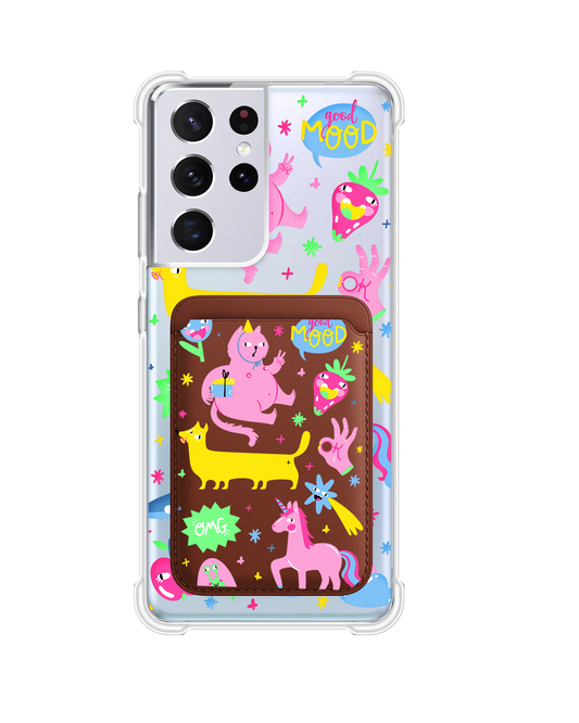 Android Magnetic Wallet Case - Monster Say Good Mood