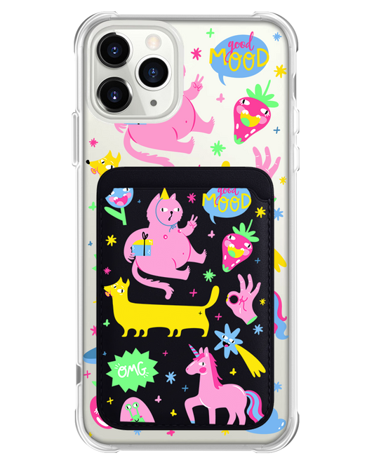 iPhone Magnetic Wallet Case - Monster Say Good Mood