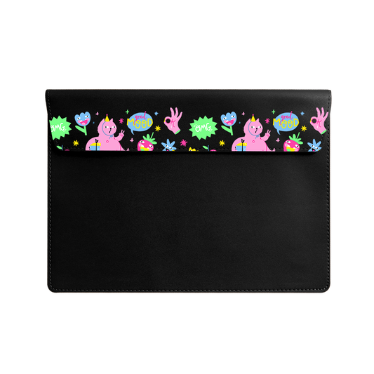 Vegan Leather Sleeve - Monster Say Good Mood